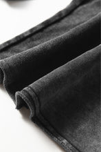 Load image into Gallery viewer, Black Mineral Wash Tiered Wide Leg Patchwork Drawstring Pants
