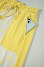 Load image into Gallery viewer, Yellow Color Block Patchwork Polka Dot Wide Leg Pant Set
