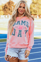 Load image into Gallery viewer, Pink Rugby Football GAME DAY Graphic Drop Shoulder Sweatshirt
