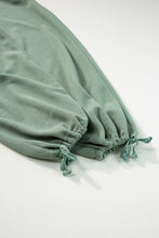 Cargar imagen en el visor de la galería, Moss Green Knotted Straps Button Textured Drawstring Jumpsuit
