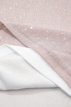 Cargar imagen en el visor de la galería, Light Pink V Neck Sequin Plisse Long Sleeve Blouse
