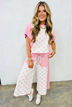 Cargar imagen en el visor de la galería, Yellow Color Block Patchwork Polka Dot Wide Leg Pant Set
