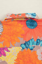 Cargar imagen en el visor de la galería, Orange Floral Printed Shirt Two Piece Drawstring Shorts Set
