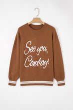 Load image into Gallery viewer, Coffee See You Cowboy Embroidered Western Graphic Sweater
