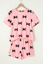 Load image into Gallery viewer, Pink Bow Printed Short 2pcs Lounge Set
