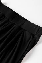 Cargar imagen en el visor de la galería, Black Textured Sleeveless Crop Top and Wide Leg Pants Outfit
