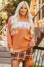 Cargar imagen en el visor de la galería, Orange PUMPKIN Spice Graphic Corded Crewneck Sweatshirt
