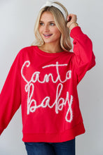 Cargar imagen en el visor de la galería, Fiery Red Christmas Santa Baby Tinsel Graphic Sweatshirt
