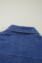 Cargar imagen en el visor de la galería, Sail Blue Large Side Pockets Zip-up Denim Jacket
