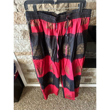 Load image into Gallery viewer, Vintage One Size 100% Cotton Red &amp; Black Egyptian Striped Relaxed Two Piece Set
