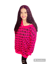 Load image into Gallery viewer, Love Hot Pink Ripped Sweater
