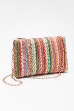 Load image into Gallery viewer, Strawberry Pink Bohemian Woven Gold Chain Shoulder Bag
