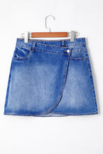 Load image into Gallery viewer, Ashleigh Blue Wrapped Crossed Waist Denim Mini Skirt
