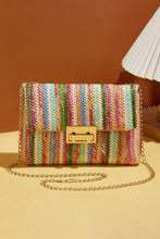 Load image into Gallery viewer, Strawberry Pink Bohemian Woven Gold Chain Shoulder Bag
