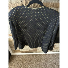 Cargar imagen en el visor de la galería, Vintage Leslie Faye Black &amp; Gold Studded Women's Blazer Jacket

