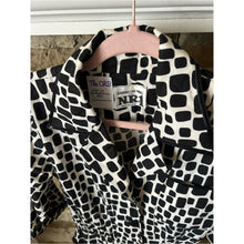 Load image into Gallery viewer, Vintage Sandra Ow-Wing for NR1 Black &amp; White Geo Print Shirt Dress
