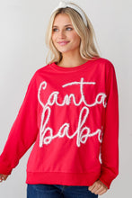 Load image into Gallery viewer, Fiery Red Christmas Santa Baby Tinsel Graphic Sweatshirt
