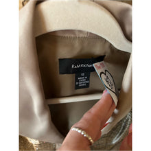 Cargar imagen en el visor de la galería, Vintage R &amp; M Richard’s Satin-Trim Geometric Print Blazer Jacket - Taupe Bling

