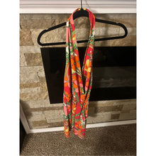 Load image into Gallery viewer, Vintage Y2K Wet Seal Floral Halter Drape Neck Tank Top - Orange Multi
