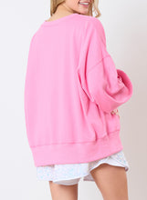 Cargar imagen en el visor de la galería, Pink Touch Down Rugby Thread Embroidery Sweatshirt
