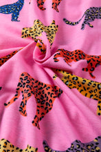 Load image into Gallery viewer, Pink Cheetah Print Short Sleeve Shirt and Pants Lounge Set
