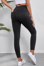 Cargar imagen en el visor de la galería, Black Skinny Fit Ankle High Waist Jeans
