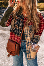 Cargar imagen en el visor de la galería, Red Mixed Plaid Patchwork Retro Shacket
