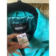 Load image into Gallery viewer, Vintage Metrostyle 100% Genuine Leather Teal Blazer &amp; High-Waist Pants Set
