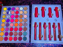 Load image into Gallery viewer, Kevin and Coco 48 Eyeshadow Palette 4 Lipstick 6 Liquid Lipstick Set
