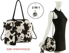 Load image into Gallery viewer, Cowgirl Cowprint 2 in 1 Bubble Bag
