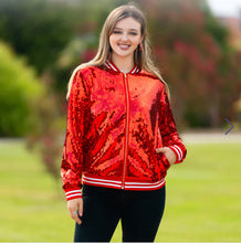 Cargar imagen en el visor de la galería, Christmas Bling Bomber Sequins Jacket
