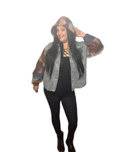 Load image into Gallery viewer, Aztec Jean Jacket Women&#39;s with Detachable Hood
