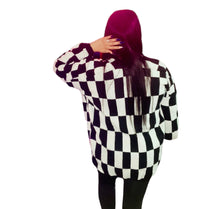 Load image into Gallery viewer, Black and White Checkerboard Sweater
