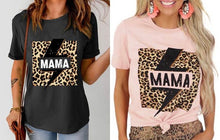 Cargar imagen en el visor de la galería, Super Mama Leopard Print Lightning Bolt T-Shirt
