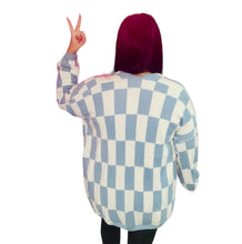 Cargar imagen en el visor de la galería, Baby Blue Checkerboard Sweater
