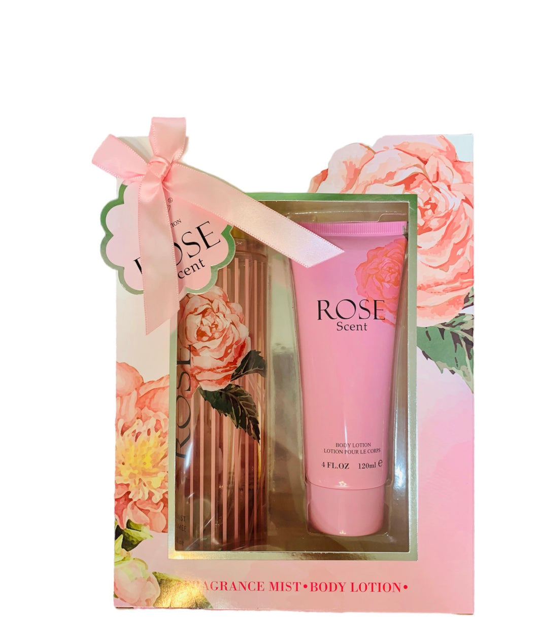 Set de regalo de spray corporal y loción corporal Rose Perfume