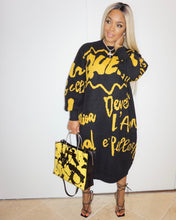 Cargar imagen en el visor de la galería, Brand New Queen Cartoon Style Trending Dress 3x Urban Black And Yellow
