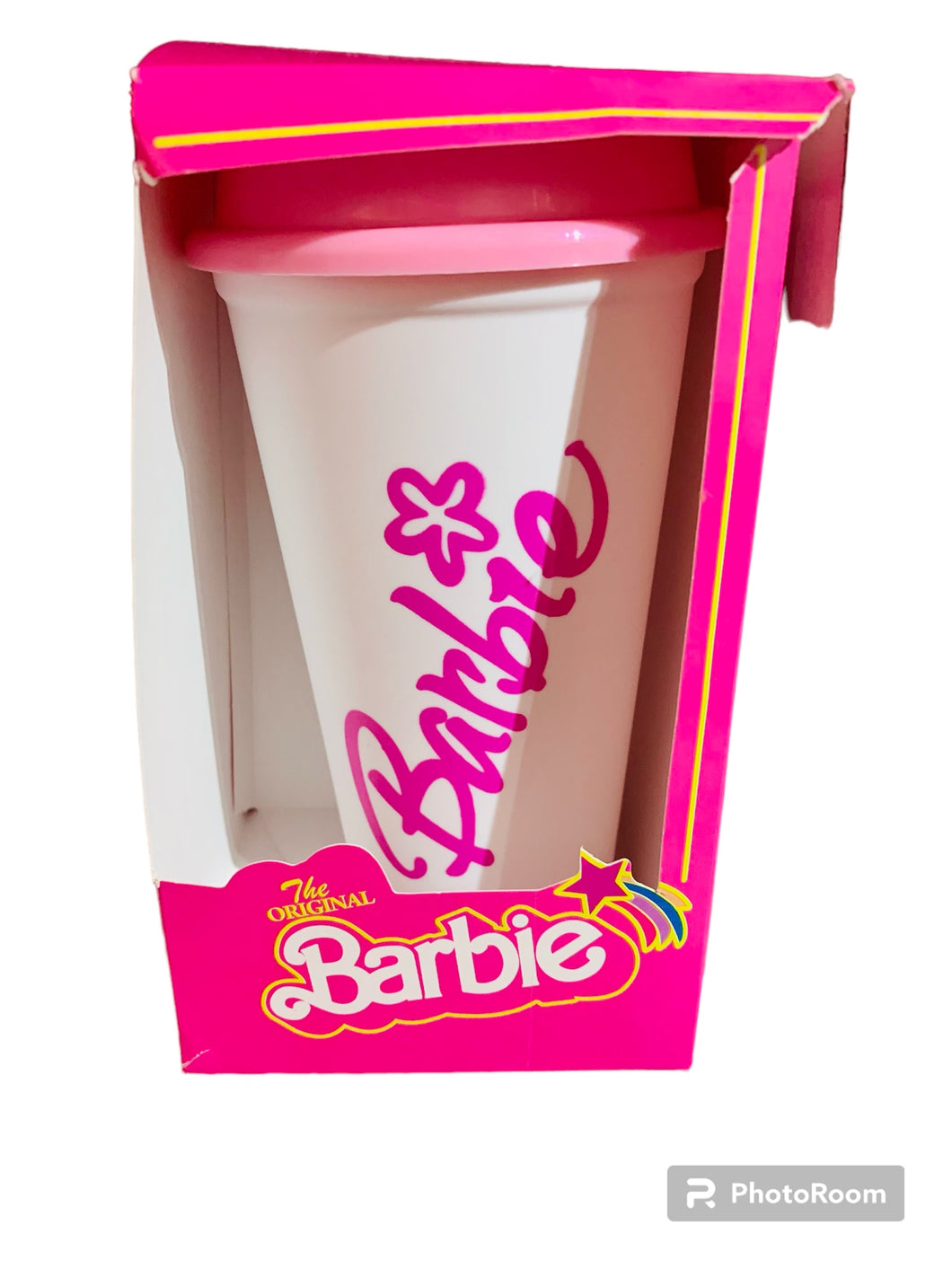 Pink Doll Coffee Cup With Lid and Logo