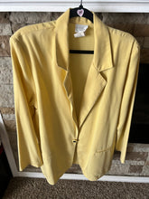 Load image into Gallery viewer, Bobbie Brooks Vintage Retro 80s Bright Yellow Chartreuse Oversized Blazer Jacket
