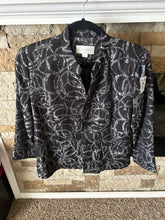 Load image into Gallery viewer, Erin London Black Metallic Patterned Cropped Jacket 80s Vintage
