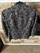 Load image into Gallery viewer, Erin London Black Metallic Patterned Cropped Jacket 80s Vintage
