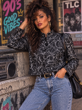 Load image into Gallery viewer, Erin London Black Metallic Patterned Cropped Jacket 80s Vintage
