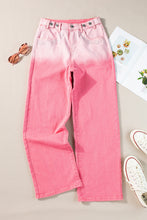 Load image into Gallery viewer, Pink Scattering Rhinestone Gradient Denim Pants
