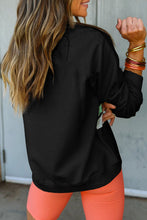 Cargar imagen en el visor de la galería, Black Rainbow Raglan Sleeve Crew Neck Plus Size Sweatshirt
