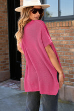 Load image into Gallery viewer, Rose Red Short Sleeve Side Slit Oversized Sweater
