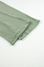 Cargar imagen en el visor de la galería, Grass Green Solid Color Ribbed Short Sleeve Wide Leg Jumpsuit
