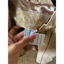 Load image into Gallery viewer, L.A.L 100% Genuine Leather Metallic Gold Moto Jacket with Stand Collar
