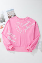 Load image into Gallery viewer, Pink Touch Down Rugby Thread Embroidery Sweatshirt
