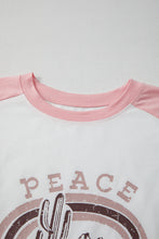Load image into Gallery viewer, Multicolour Asymmetric Printed Patchwork Sleeve Peace Desert Graphic Top
