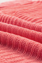 Cargar imagen en el visor de la galería, Fresh Salmon Rolled Cuffs Loose Knit Tee with Slits
